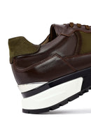 Erkek Kahverengi Bağcıklı Kalın Tabanlı Deri Casual Sneaker | Derimod Erkek Kahverengi Bağcıklı Kalın Tabanlı Deri Casual Sneaker | Derimod