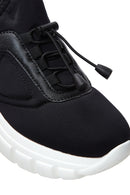 Women's Black Thick Soled Fabric Sneaker | Derimod Women's Black Thick Soled Fabric Sneaker | Derimod
