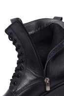Women's Black Zippered Thick-Soled Leather Ankle Boots | Derimod Women's Black Zippered Thick-Soled Leather Ankle Boots | Derimod