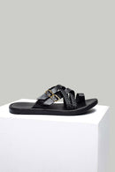 Black Men's Leather Sandals with Mesh Detail | Derimod Black Men's Leather Sandals with Mesh Detail | Derimod
