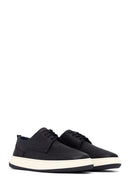 Men's Black Lace-Up Thick-Soled Leather Casual Shoes | Derimod Men's Black Lace-Up Thick-Soled Leather Casual Shoes | Derimod