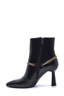 Women's Leather Chain Heeled Boots | Derimod Women's Leather Chain Heeled Boots | Derimod