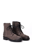 Women's Suede Studded Detailed Boots | Derimod Women's Suede Studded Detailed Boots | Derimod