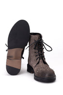 Women's Suede Studded Detailed Boots | Derimod Women's Suede Studded Detailed Boots | Derimod
