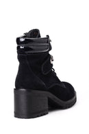Women's Suede Studded Detailed Boots | Derimod Women's Suede Studded Detailed Boots | Derimod