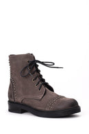Women's Suede Studded Detailed Boots | Derimod Women's Suede Studded Detailed Boots | Derimod