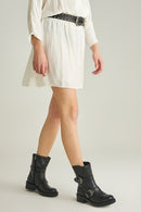 Women's Leather Boots with Studs and Buckle Detail | Derimod Women's Leather Boots with Studs and Buckle Detail | Derimod