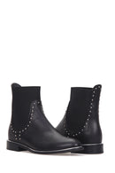 Women's Studded Detailed Leather Boots | Derimod Women's Studded Detailed Leather Boots | Derimod