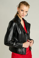 Tina Women's Leather Jacket | Derimod Tina Women's Leather Jacket | Derimod