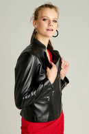 Tina Women's Leather Jacket | Derimod Tina Women's Leather Jacket | Derimod