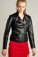 Tina Women's Leather Jacket | Derimod Tina Women's Leather Jacket | Derimod
