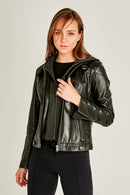 Soho Woman Siyah Leather Check | Derimod Soho Woman Siyah Leather Check | Derimod