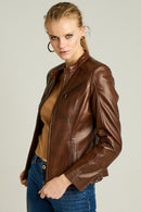 Latinia Women's Leather Jacket | Derimod Latinia Women's Leather Jacket | Derimod