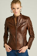 Latinia Women's Leather Jacket | Derimod Latinia Women's Leather Jacket | Derimod
