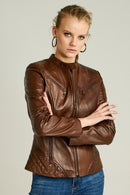 Latinia Women's Leather Jacket | Derimod Latinia Women's Leather Jacket | Derimod