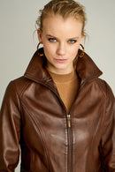 Martha Women's Leather Jacket | Derimod Martha Women's Leather Jacket | Derimod