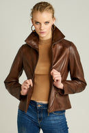 Martha Women's Leather Jacket | Derimod Martha Women's Leather Jacket | Derimod
