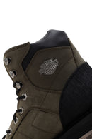 Harley Davidson Men's Khaki Leather Clemente Boots | Derimod Harley Davidson Men's Khaki Leather Clemente Boots | Derimod
