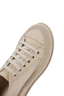 Women's Beige Leather Thick Soled Sneaker | Derimod Women's Beige Leather Thick Soled Sneaker | Derimod