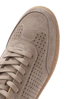 Men's Beige Lace-Up Suede Leather Sneaker | Derimod Men's Beige Lace-Up Suede Leather Sneaker | Derimod