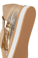 Women's Gold Chunky Metallic Leather Sandals | Derimod Women's Gold Chunky Metallic Leather Sandals | Derimod