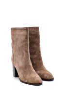 Women's Heeled Suede Leather Boots | Derimod Women's Heeled Suede Leather Boots | Derimod