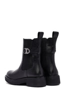 Woman Black Thick Sole Leather Chelsea Boots | Derimod Woman Black Thick Sole Leather Chelsea Boots | Derimod