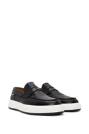 Men's Black Thick-Soled Leather Casual Loafer | Derimod Men's Black Thick-Soled Leather Casual Loafer | Derimod
