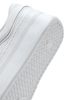 Women's White Lace-up Thick-Sole Leather Sneaker | Derimod Women's White Lace-up Thick-Sole Leather Sneaker | Derimod