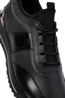 Erkek Siyah Bağcıklı Deri Casual Sneaker | Derimod Erkek Siyah Bağcıklı Deri Casual Sneaker | Derimod