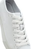 Erkek Beyaz Bağcıklı Deri Sneaker | Derimod Erkek Beyaz Bağcıklı Deri Sneaker | Derimod