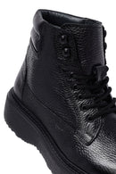 Men's Black Lace-Up Thick-Soled Leather Boat | Derimod Men's Black Lace-Up Thick-Soled Leather Boat | Derimod