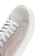 Kadın Bej Bağcıklı Kalın Tabanlı Süet Deri Sneaker | Derimod Kadın Bej Bağcıklı Kalın Tabanlı Süet Deri Sneaker | Derimod