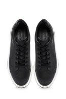 Erkek Siyah Bağcıklı Kalın Tabanlı Deri Sneaker | Derimod Erkek Siyah Bağcıklı Kalın Tabanlı Deri Sneaker | Derimod