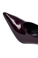 Women's Burgundy Thin Heeled Patent Leather Stiletto | Derimod Women's Burgundy Thin Heeled Patent Leather Stiletto | Derimod