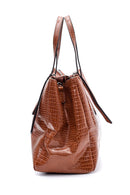 Women's Crocodile Patterned Shoulder Bag | Derimod Women's Crocodile Patterned Shoulder Bag | Derimod