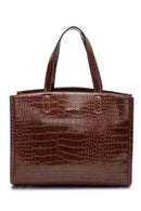 Women's Crocodile Detailed Shoulder Bag | Derimod Women's Crocodile Detailed Shoulder Bag | Derimod