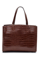 Women's Crocodile Detailed Shoulder Bag | Derimod Women's Crocodile Detailed Shoulder Bag | Derimod