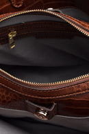 Women's Crocodile Detailed Shoulder Bag | Derimod Women's Crocodile Detailed Shoulder Bag | Derimod
