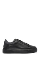 Erkek Siyah Bağcıklı Kalın Tabanlı Deri Sneaker | Derimod Erkek Siyah Bağcıklı Kalın Tabanlı Deri Sneaker | Derimod