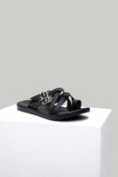 Black Men's Leather Sandals with Mesh Detail | Derimod Black Men's Leather Sandals with Mesh Detail | Derimod