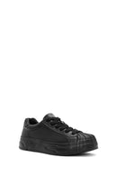 Erkek Siyah Bağcıklı Deri Sneaker | Derimod Erkek Siyah Bağcıklı Deri Sneaker | Derimod