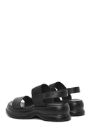 Women's Black Thick-Sole Leather Sandals | Derimod Women's Black Thick-Sole Leather Sandals | Derimod