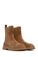 Women's Mink Suede Leather Chelsea Boot | Derimod Women's Mink Suede Leather Chelsea Boot | Derimod