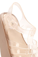 Women's Beige Ankle Buckle Thick Soled Jelly Sandals | Derimod Women's Beige Ankle Buckle Thick Soled Jelly Sandals | Derimod