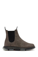 Men's Gray Nubuck Leather Casual Chelsea Boots | Derimod Men's Gray Nubuck Leather Casual Chelsea Boots | Derimod
