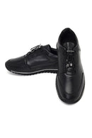 Erkek Siyah Bağcıklı Kalın Tabanlı Deri Casual Sneaker | Derimod Erkek Siyah Bağcıklı Kalın Tabanlı Deri Casual Sneaker | Derimod