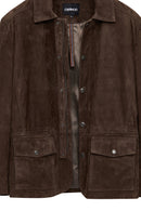 Salah Men's Tan Shirt Collar Suede Leather Jacket | Derimod Salah Men's Tan Shirt Collar Suede Leather Jacket | Derimod
