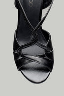 Women's Black Faux Leather Sandals | Derimod Women's Black Faux Leather Sandals | Derimod