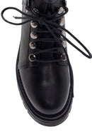 Women's Black Leather Buckle Thick Soled Boots | Derimod Women's Black Leather Buckle Thick Soled Boots | Derimod